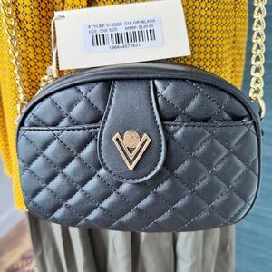 Valentino Orlandi Black Quilted Crossbody Bag